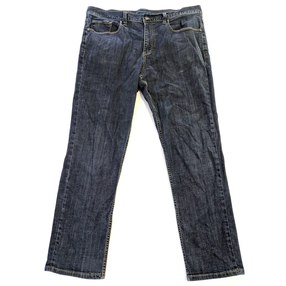 Perry Ellis Mens Slim Fit Jeans Dark Wash Indigo Denim Pants Size 38x30